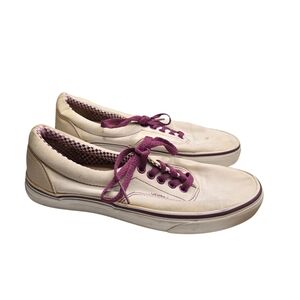 Vans Low Top White Purple Sneakers Unisex Men's 8 Women's 9.5